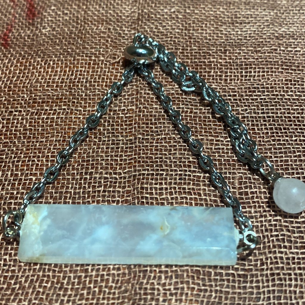 White Plum Agate Adjustable Bracelet